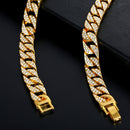 2 PCS TZ100 Hip Hop Cuban Necklace Clothes Accessories For Men, Colour: Silver 8 Inches