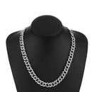 2 PCS TZ100 Hip Hop Cuban Necklace Clothes Accessories For Men, Colour: Silver 20 Inches