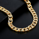 2 PCS TZ100 Hip Hop Cuban Necklace Clothes Accessories For Men, Colour: Silver 20 Inches