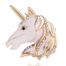 3 PCS Diamonds Unicorn Brooch Cartoon Women Accessories With Dripping Oil Pin(White)