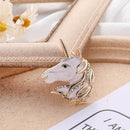 3 PCS Diamonds Unicorn Brooch Cartoon Women Accessories With Dripping Oil Pin(White)