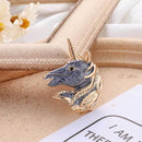 3 PCS Diamonds Unicorn Brooch Cartoon Women Accessories With Dripping Oil Pin(Gray)