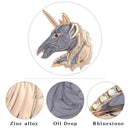 3 PCS Diamonds Unicorn Brooch Cartoon Women Accessories With Dripping Oil Pin(White)