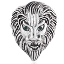 3 PCS Personality Creative Lion Brooches Retro Alloy Animal Badge Coat Suit Chest Blossom(Silver)
