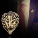 3 PCS Personality Creative Lion Brooches Retro Alloy Animal Badge Coat Suit Chest Blossom(Golden)