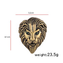 3 PCS Personality Creative Lion Brooches Retro Alloy Animal Badge Coat Suit Chest Blossom(Silver)