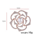 2 PCS Diamonds Mountain Tea Flower Brooch Pearl Pin Simple Suits Cheongsam Accessories(B07344)