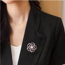 2 PCS Diamonds Mountain Tea Flower Brooch Pearl Pin Simple Suits Cheongsam Accessories(B07344)