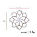 2 PCS Alloy Diamond Double Flower Brooches Temperament Wild Clothes Pin(B07343)
