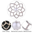 2 PCS Alloy Diamond Double Flower Brooches Temperament Wild Clothes Pin(B07343)