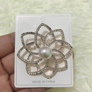 2 PCS Alloy Diamond Double Flower Brooches Temperament Wild Clothes Pin(B07343)