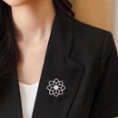 2 PCS Alloy Diamond Double Flower Brooches Temperament Wild Clothes Pin(B07343)