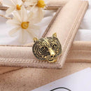 3 PCS Personality Tiger Head Brooch Men Suit Pin Vintage Badge Collar Pin(Golden)
