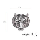 3 PCS Personality Tiger Head Brooch Men Suit Pin Vintage Badge Collar Pin(Golden)