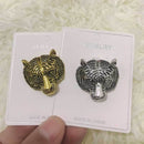3 PCS Personality Tiger Head Brooch Men Suit Pin Vintage Badge Collar Pin(Golden)