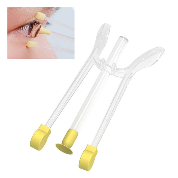 2 PCS Contact Lens Portable Clip Silicone Suction Stick Wearing Picking Access Auxiliary Tools(Yellow)