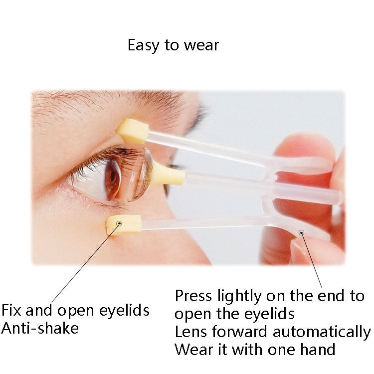2 PCS Contact Lens Portable Clip Silicone Suction Stick Wearing Picking Access Auxiliary Tools(Pink)