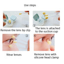 2 PCS Contact Lens Portable Clip Silicone Suction Stick Wearing Picking Access Auxiliary Tools(Pink)
