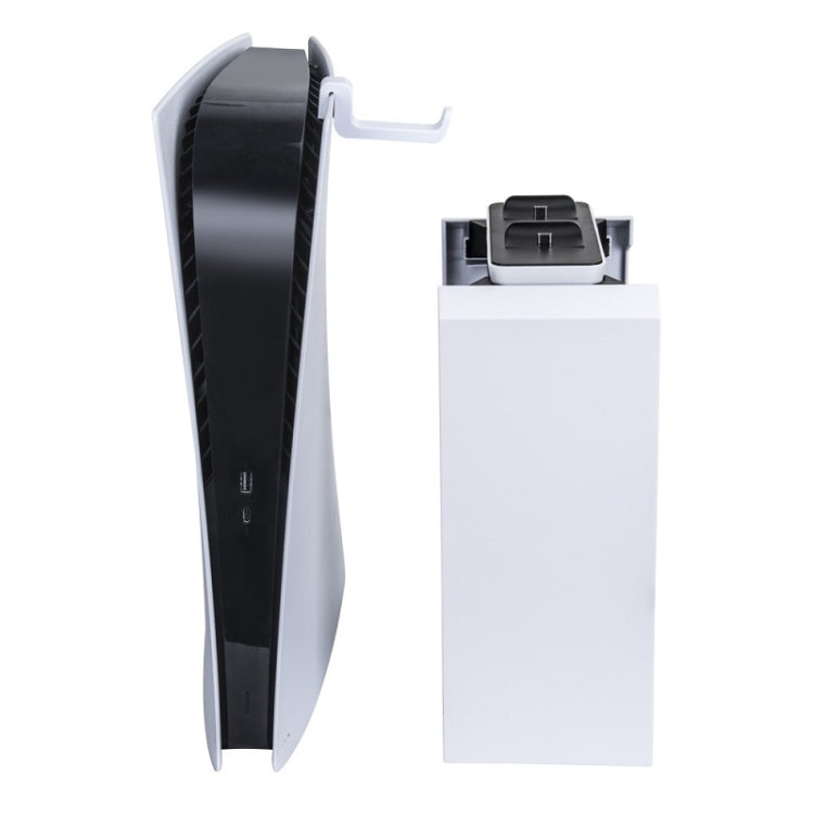 DOBE TP5-1545 Game CD Storage Rack Wireless Controller Dual-Seater Charger + Headset Hanger For PS5