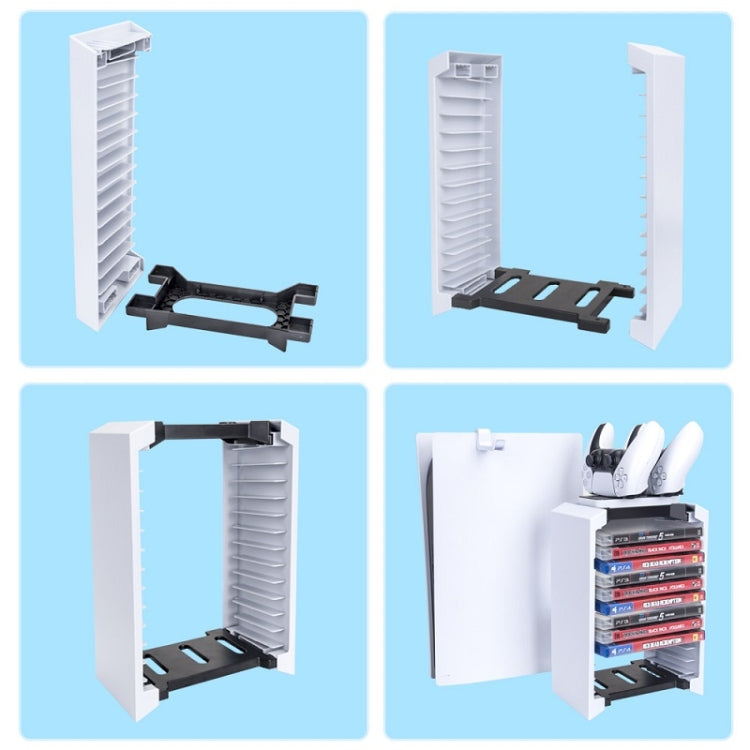 DOBE TP5-1545 Game CD Storage Rack Wireless Controller Dual-Seater Charger + Headset Hanger For PS5