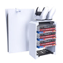 DOBE TP5-1545 Game CD Storage Rack Wireless Controller Dual-Seater Charger + Headset Hanger For PS5