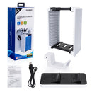 DOBE TP5-1545 Game CD Storage Rack Wireless Controller Dual-Seater Charger + Headset Hanger For PS5