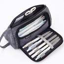 Angoo Large Capacity Pencil Case Cute Canvas Stationery Bag, Color: Ink Painting