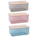 2 PCS Household Living Room Transparent Tissue Storage Box, Color: Large (Blue)
