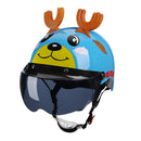 BYB X-866 Adult Electric Motorcycle Helmet Men And Women Universal Hard Hat, Specification: Tea Color Short Lens(Summer Blue)