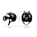BYB X-866 Adult Electric Motorcycle Helmet Men And Women Universal Hard Hat, Specification: Tea Color Short Lens(Summer Piano Black)