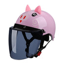 BYB X-866 Adult Electric Motorcycle Helmet Men And Women Universal Hard Hat, Specification: Tea Color Long Lens(Summer Pink)