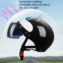 BYB X-866 Adult Electric Motorcycle Helmet Men And Women Universal Hard Hat, Specification: Tea Color Long Lens(Summer White)