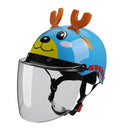 BYB X-866 Adult Electric Motorcycle Helmet Men And Women Universal Hard Hat, Specification: Transparent Long Lens(Summer Blue)