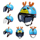 BYB X-866 Adult Electric Motorcycle Helmet Men And Women Universal Hard Hat, Specification: Transparent Long Lens(Summer Blue)