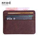 2 PCS KT1002 RFID Function Lizard Pattern Bank Card Holder PU Business Card Case(Brown)