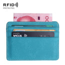 2 PCS KT1002 RFID Function Lizard Pattern Bank Card Holder PU Business Card Case(Sky Blue )