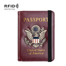 LT101 Multi-Card Passport Holder Anti-Magnetic Bank Card Holder(Wine)