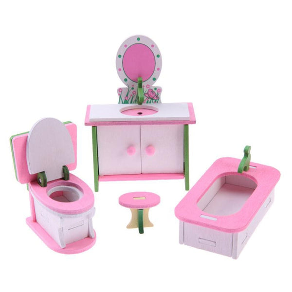 Simulation Miniature Wooden Furniture Kids Toys Doll House Set(556)