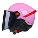BYB W-266 Four Seasons Men And Women Universal Helmet Electric Motorcycle Anti-Fog Keep Warm Protective Cap, Specification: Tea Color Lens(Pink)