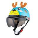 BYB 810 Children Cartoon Electric Motorcycle Helmet, Specification: Tea Color Short Lens(Summer Blue Elk)