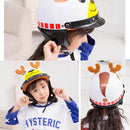 BYB 810 Children Cartoon Electric Motorcycle Helmet, Specification: Tea Color Short Lens(Summer Blue Elk)