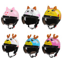 BYB 810 Children Cartoon Electric Motorcycle Helmet, Specification: Tea Color Short Lens(Summer Cat)
