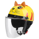 BYB 820 Children Four Seasons Universal Cartoon Electric Motorcycle Helmet, Specification: Transparent Long Lens(Four Seasons Yellow Tiger)