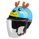 BYB 820 Children Four Seasons Universal Cartoon Electric Motorcycle Helmet, Specification: Transparent Long Lens(Four Seasons Blue Elk)