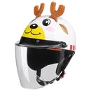 BYB 820 Children Four Seasons Universal Cartoon Electric Motorcycle Helmet, Specification: Transparent Long Lens(Four Seasons White Elk)