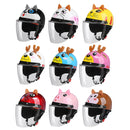 BYB 820 Children Four Seasons Universal Cartoon Electric Motorcycle Helmet, Specification: Transparent Long Lens(Four Seasons Pink Elk)