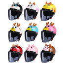 BYB 820 Children Four Seasons Universal Cartoon Electric Motorcycle Helmet, Specification: Tea Color Long Lens(Four Seasons Blue Elk)