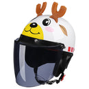 BYB 820 Children Four Seasons Universal Cartoon Electric Motorcycle Helmet, Specification: Tea Color Long Lens(Four Seasons White Elk)