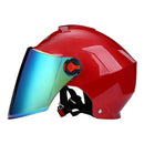 BYB X-335 Sunscreen Riding Electric Motorcycle Helmet, Specification: Colorful Long Lens(Red)
