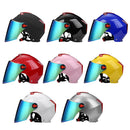 BYB X-335 Sunscreen Riding Electric Motorcycle Helmet, Specification: Colorful Long Lens(Piano Black)